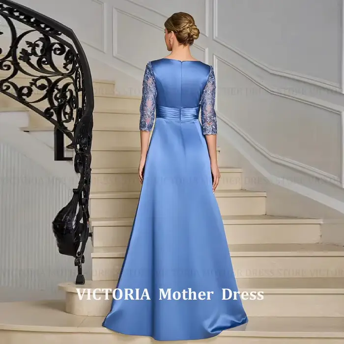 Robe de Soirée Longue VICTORIA Personnalisée en Satin de Luxe pour Mère de la Mariée 2026