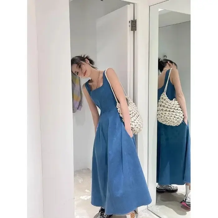 Robe en jean style français pour femme
