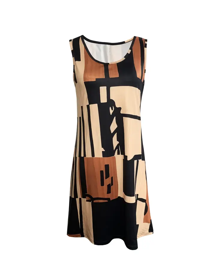 Robe sans manches à motif géométrique pour femmes