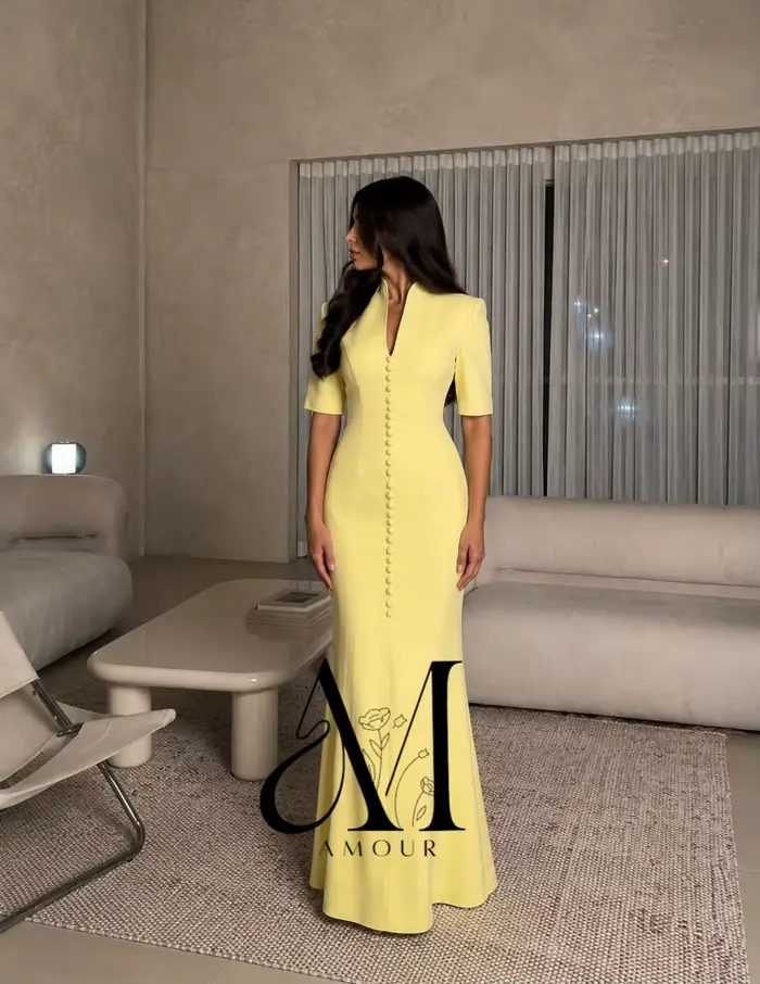 Robe de soirée personnalisée Amour jaune citron
