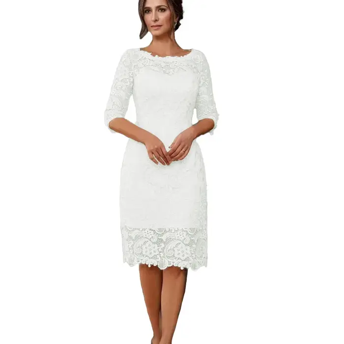 Robe de mère de la mariée en mousseline personnalisée avec dentelle vintage élégante pour occasions spéciales comme le mariage, la cérémonie de gala et la soirée de cocktail