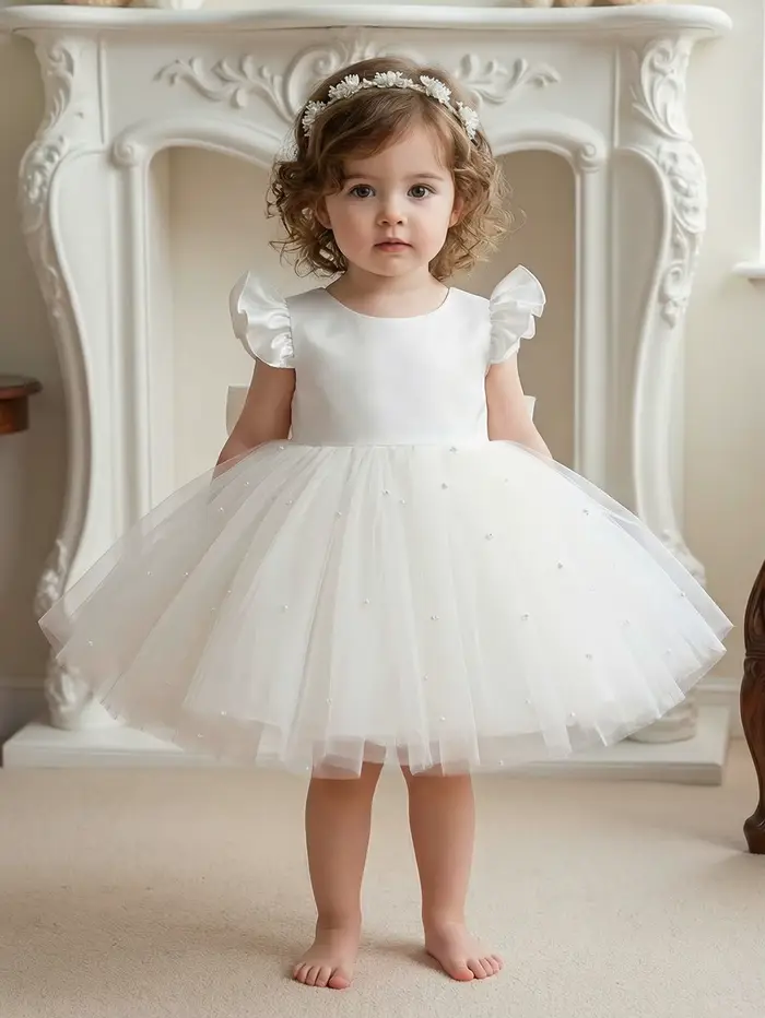 Robe blanche pour demoiselle d'honneur