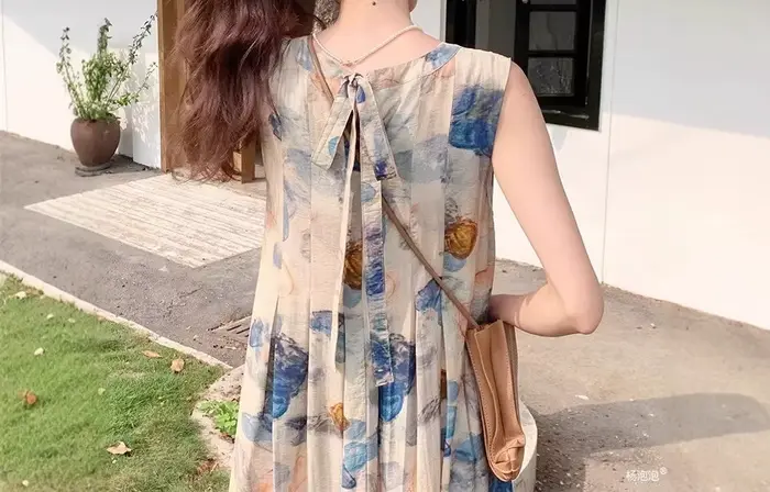 Robe débardeur longue style rétro artistique élégant pour femmes junior printemps été bywindto ocassions spéciales confortable et élégante