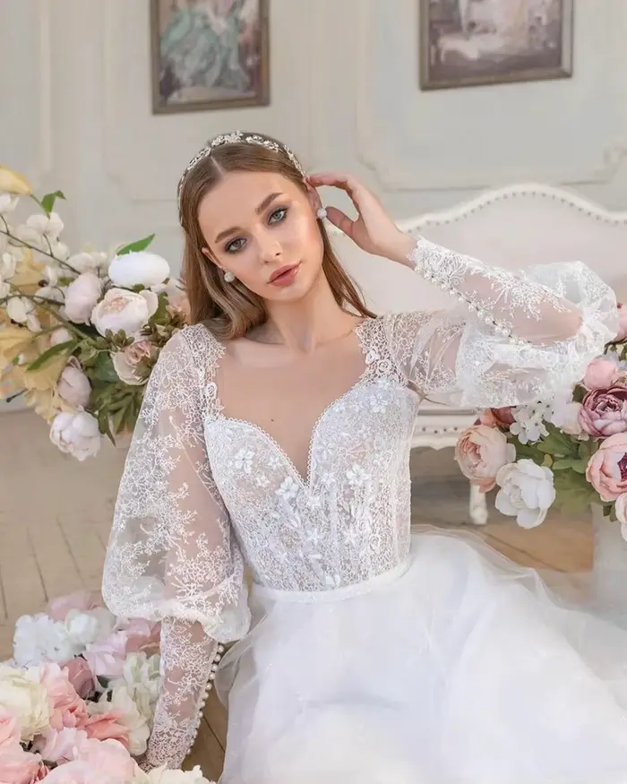 Robes de mariée bohèmes en tulle à lacets 2026