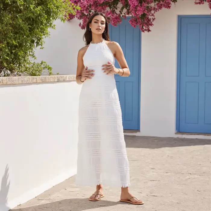 Robe longue Puloru pour femme en polyester bohème, élégante et facile à porter pour les soirées estivales et les cocktails