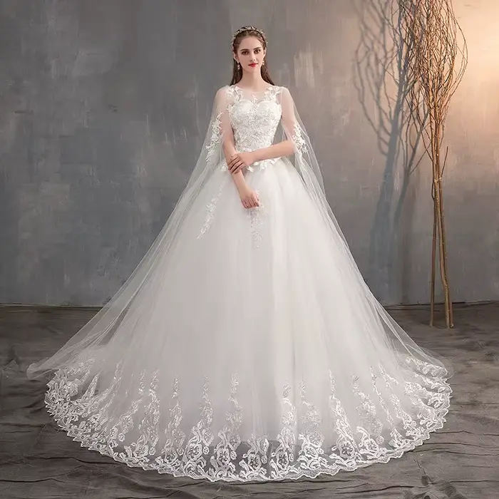 2024 robe de mariée chinoise avec longue casquette