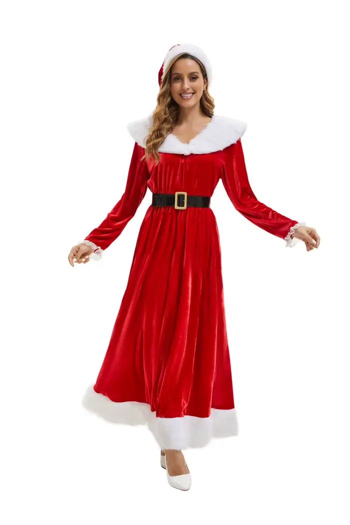 Robe de Noël Rouge Sexy pour Adulte RUIKE 2026 – Idéale pour Fêtes Thème