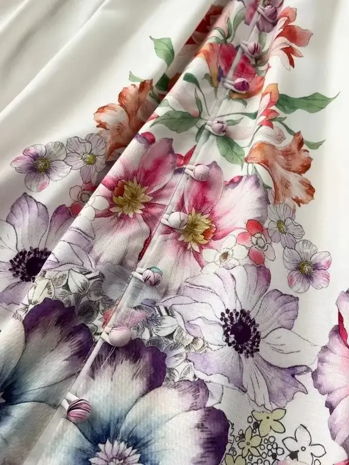 Femmes bohème col en V manches longues lanterne taille élastique Robe Maxi florale automne magnifique fleur