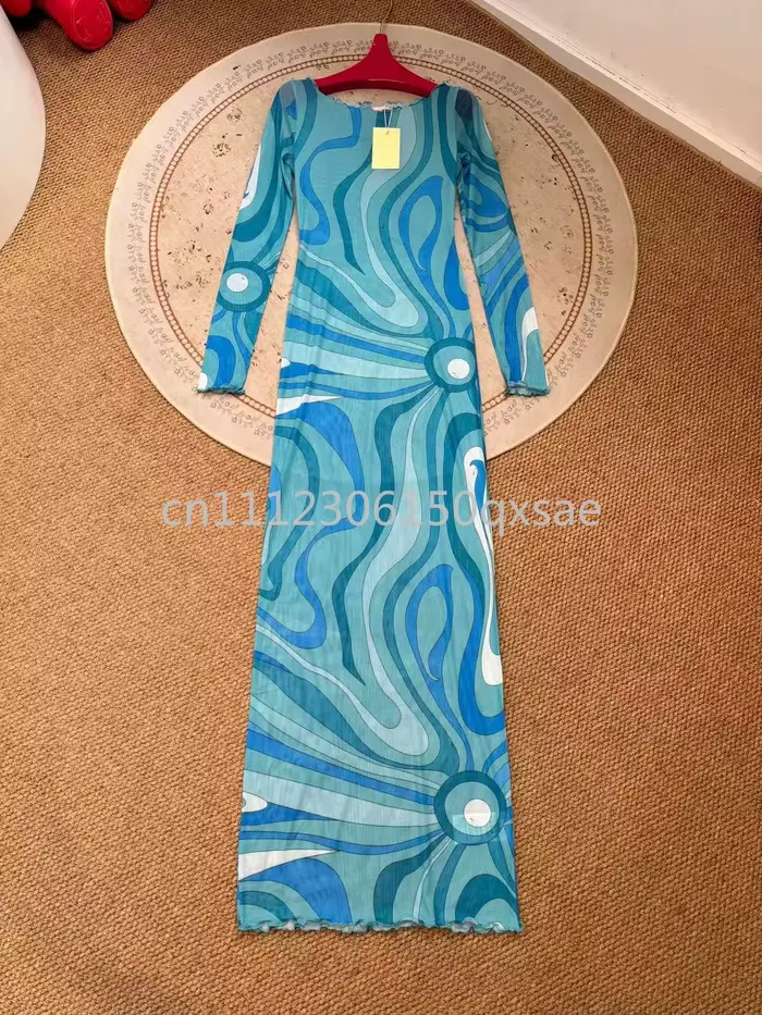 Robes en maille bleues pour femmes