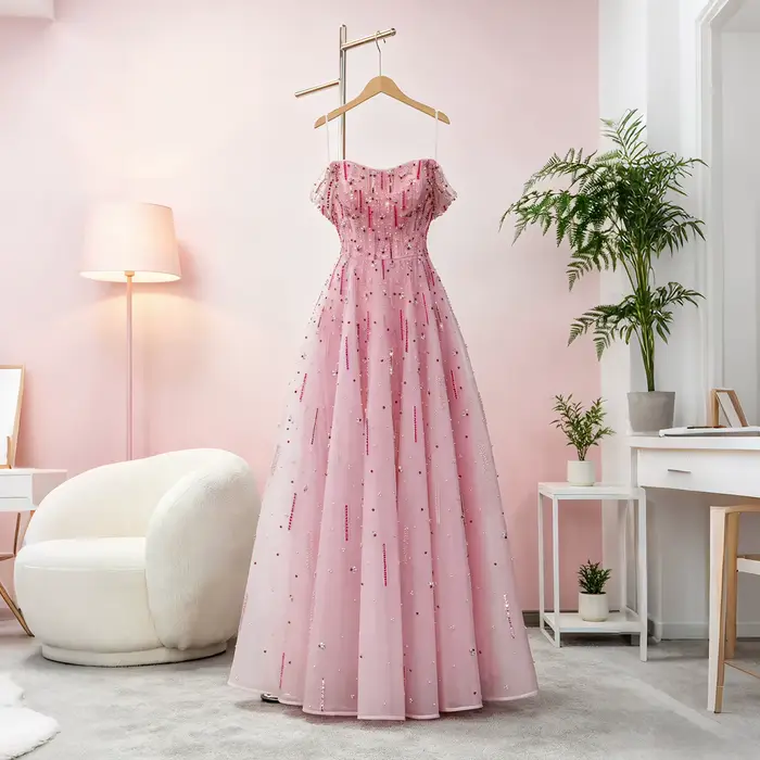 Robe de soirée formelle rose Sharon Said pour femme