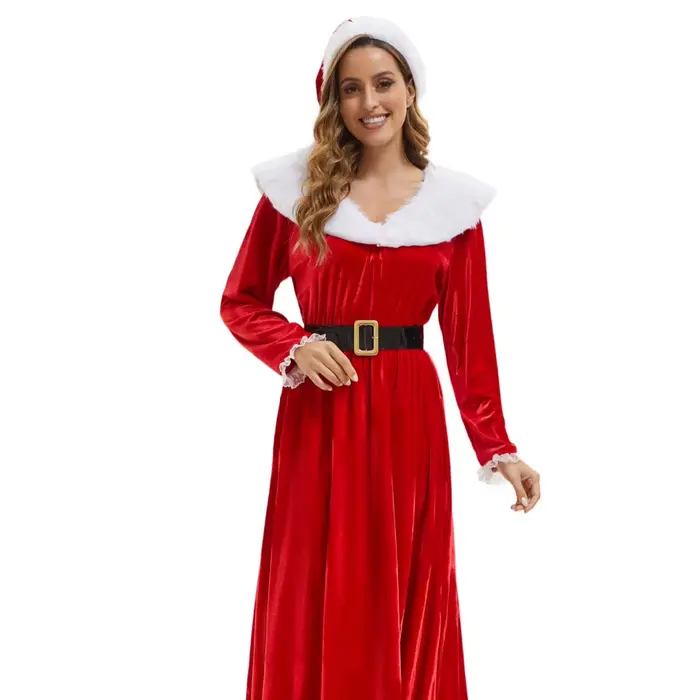 Robe de Noël Rouge Sexy pour Adulte RUIKE 2026 – Idéale pour Fêtes Thème