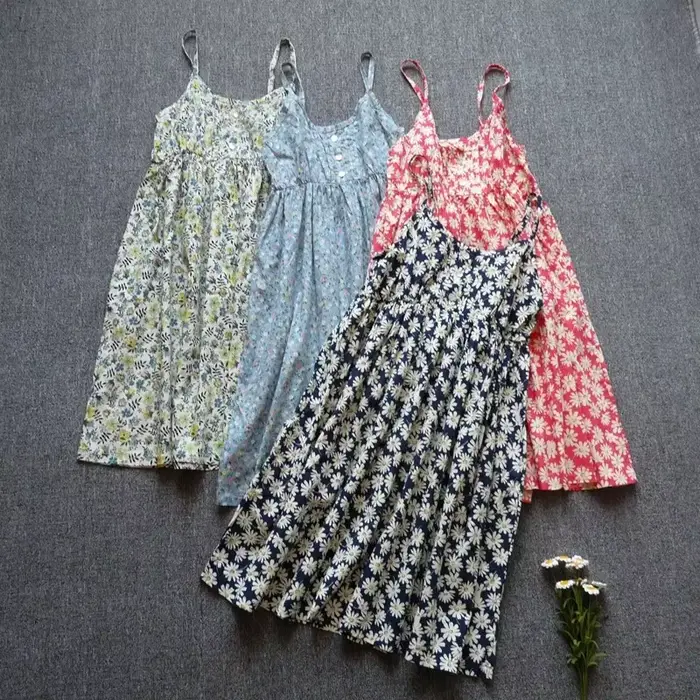 Robe mini en coton à imprimé floral style de plage sans manches pour femmes occassions estivales et décontractées