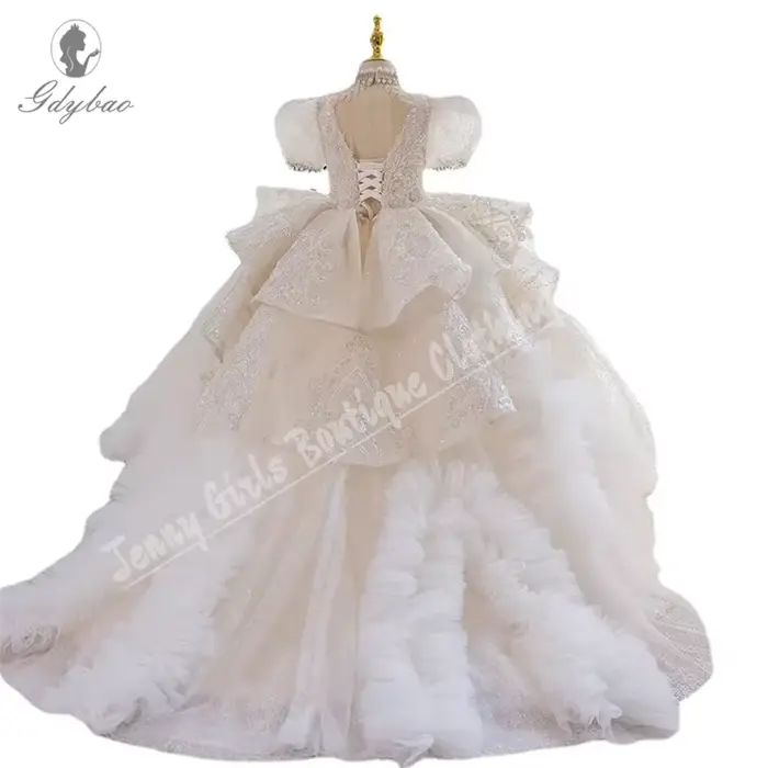 Robe de soirée de mariage à fleurs blanches pour filles