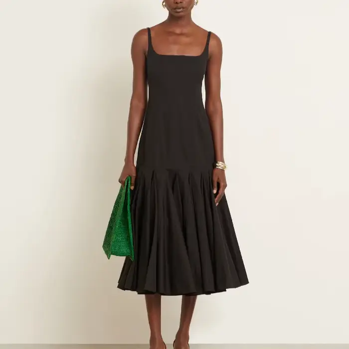 Robe à bretelles pour femmes en polyester, col carré, dos nu, style sexy, tenue estivale élégante et séduisante pour sorties et occasions spéciales