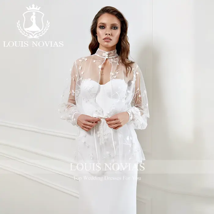 Modiis-Robe de mariée sirène sans bretelles avec veste