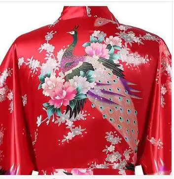 2015 peignoir en soie femmes Satin Kimono Robes