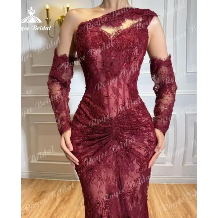 Robes de soirée asymétriques chic 2026 avec perles et volants