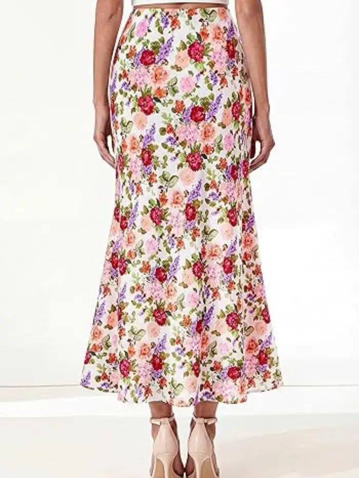 Robe midi polyester style bohème imprimé floral femme printemps été décontractée élégante occassions multiples