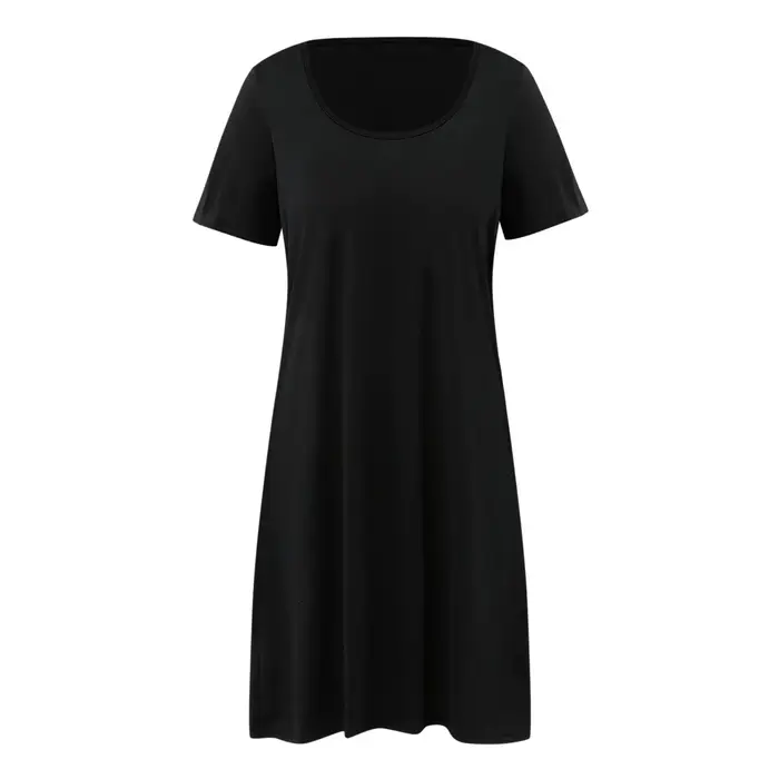 Robe d'été pour femme style décontracté sans manches longueur genou en polyester bleu noir rouge pour plage et vacances
