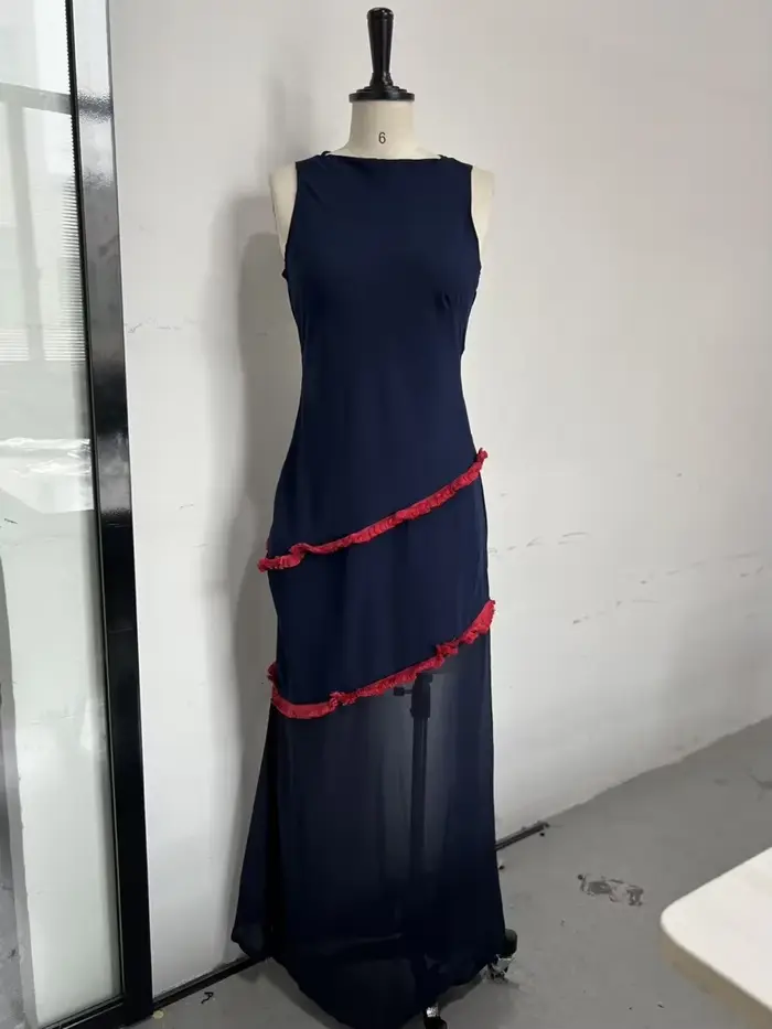 Robe Maxi transparente à montage élégant