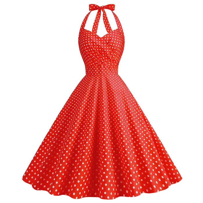 Robe de Style Hepburn Vintage pour Femme