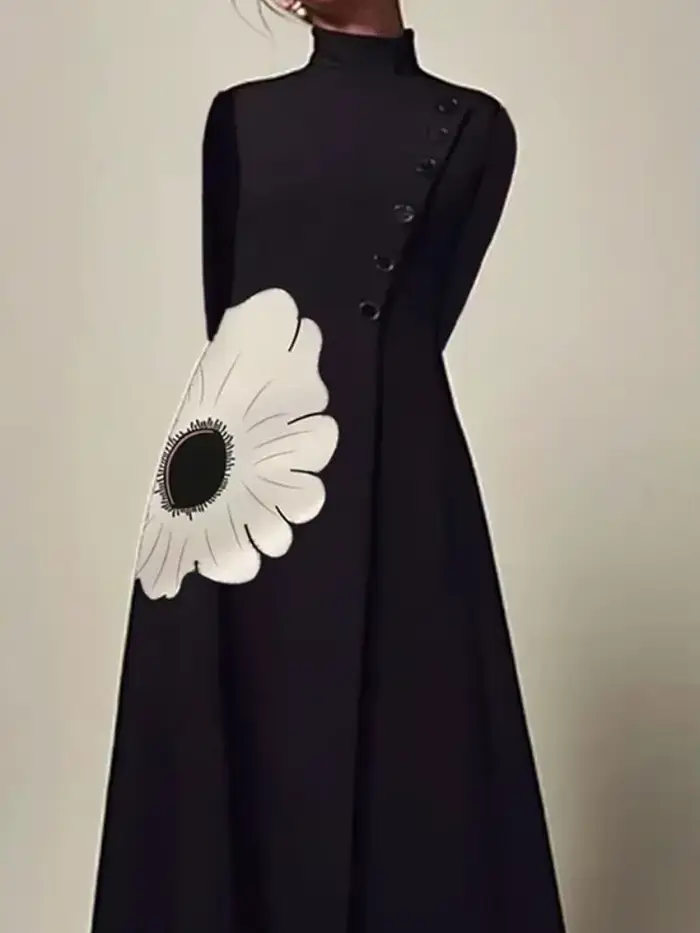 Bonboho-Robe de soirée plissée à manches longues pour femme