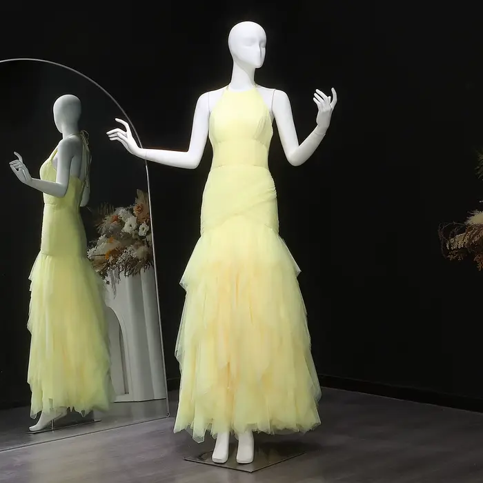 Sharon Said-Robe de Soirée Élégante Jaune à Volants pour Femme, Tenue de Mariage Arabe Personnalisée