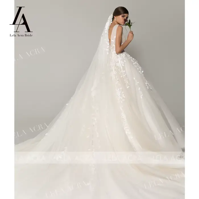 Robe De mariée trapèze avec des Appliques féeriques
