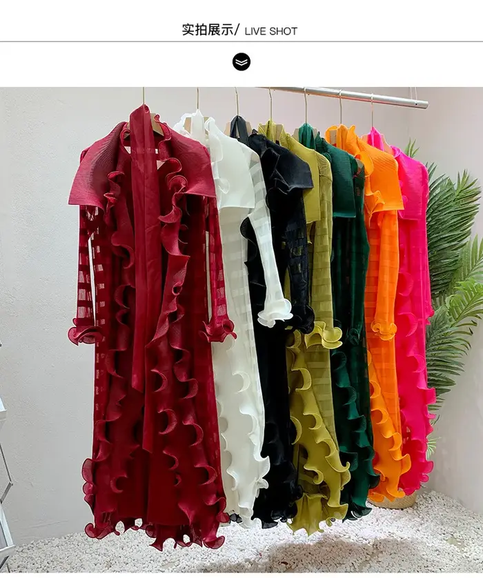 Robe à volants PY élégante pour femmes printemps été automne style moderne ample volants deux pièces occasions spéciales