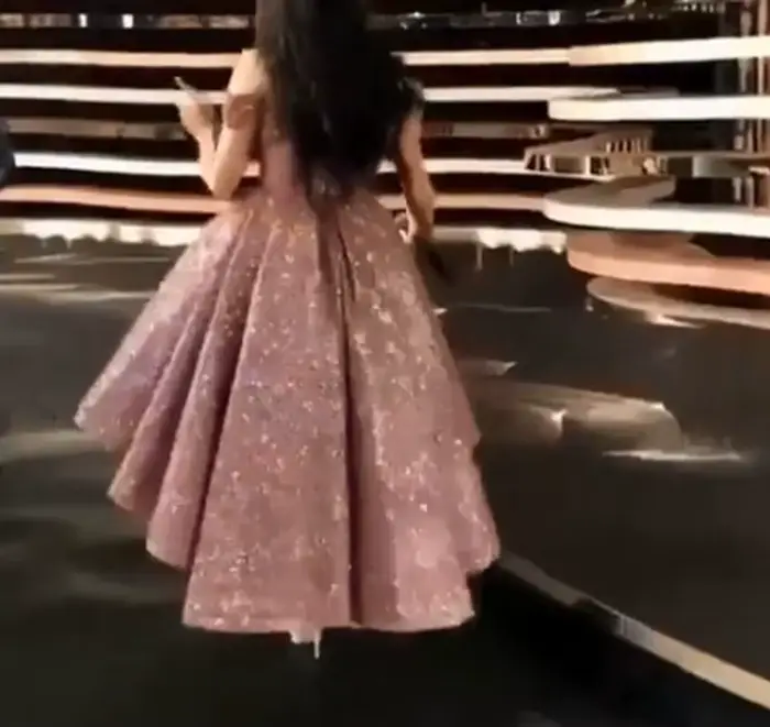 Robes de soirée courtes devant longues derrière 2026 Rose poudré