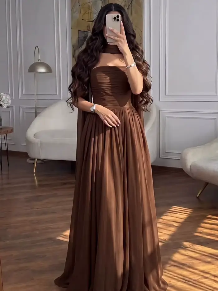 Robes de bal kaki personnalisées, robes de soirée longues avec cape pour anniversaire, Dubaï, Arabie Saoudite, occasions formelles et fêtes