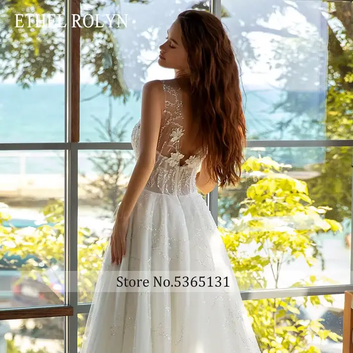 ETHEL ROCircN-Robe de Mariée Trapèze pour Femme