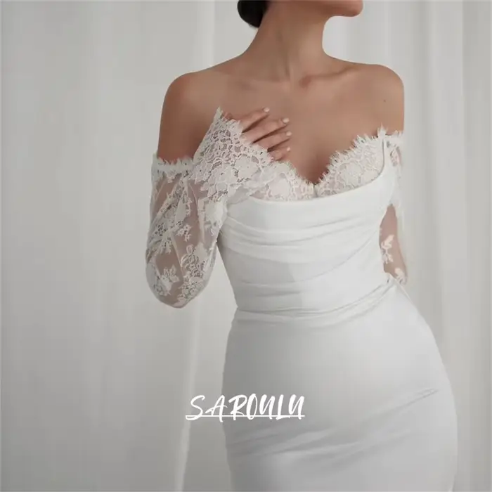 Robe de mariée sirène en satin de dentelle