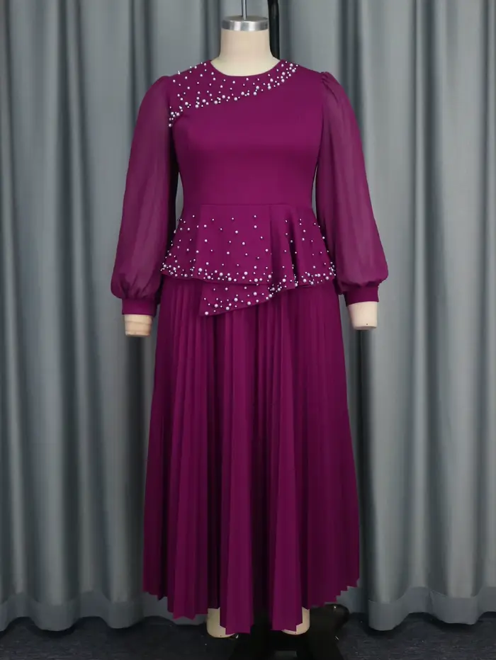 Robe de bal en mousseline de soie élégante perlée pour femmes pour soirées et occasions spéciales