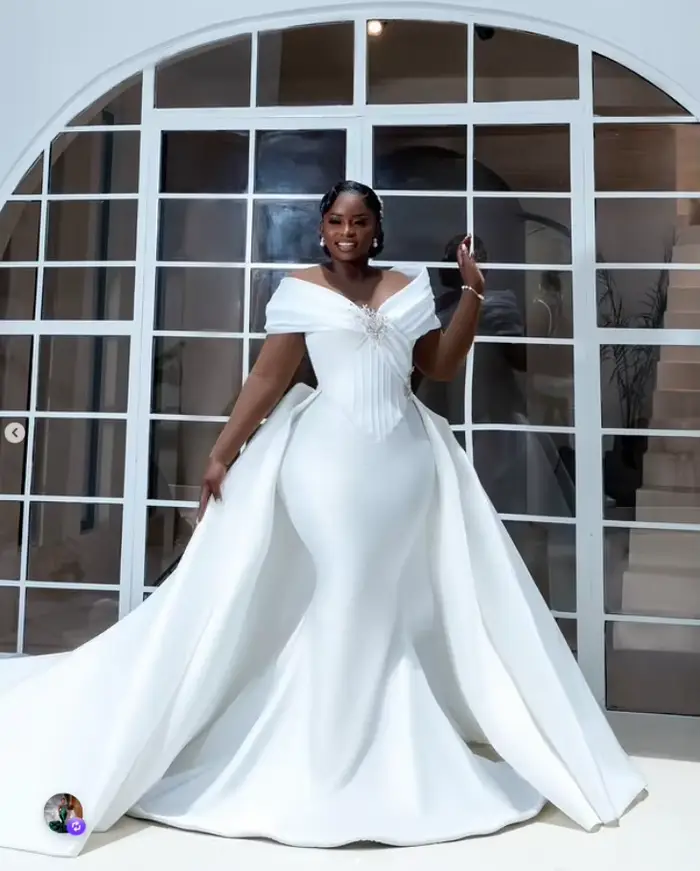Robes de mariée sirène africaines style princesse avec traîne détachable
