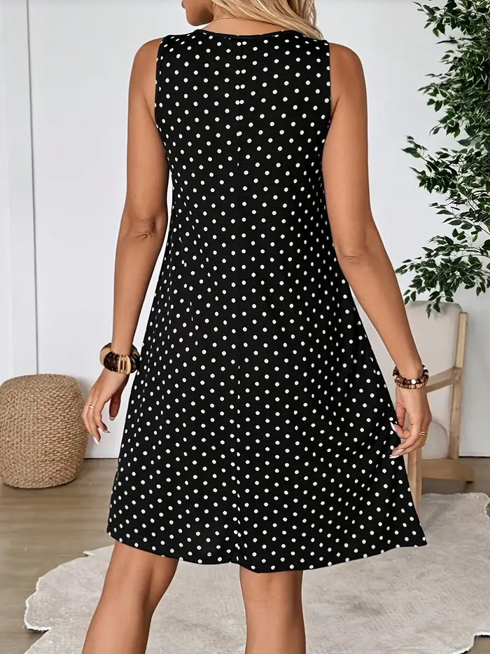 Robe à pois polyester élasthanne pour femmes style bohème ajustement lâche printemps été occasions spéciales