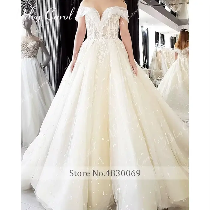 Ashley Carol robe De mariée pour les femmes Sexy chérie perles fermeture éclair 3D fleurs