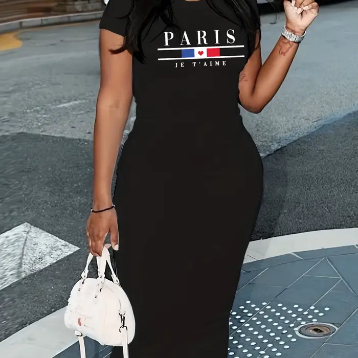 Robe slim décontractée à imprimé pour femmes