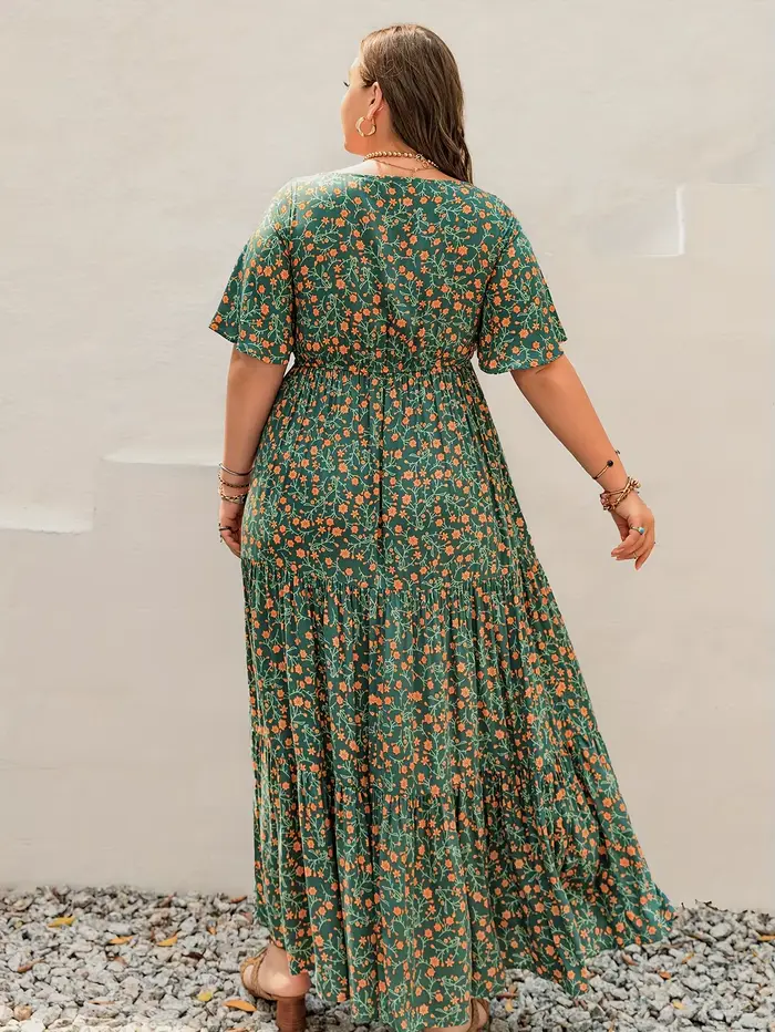 Robe longue bohème grande taille pour femme