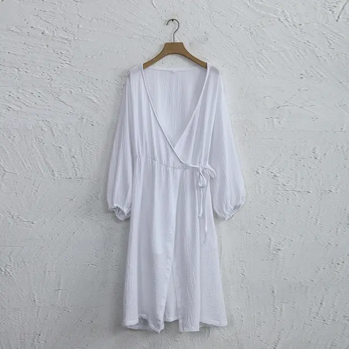 Robe longue en mousseline de coton 100% pour femme
