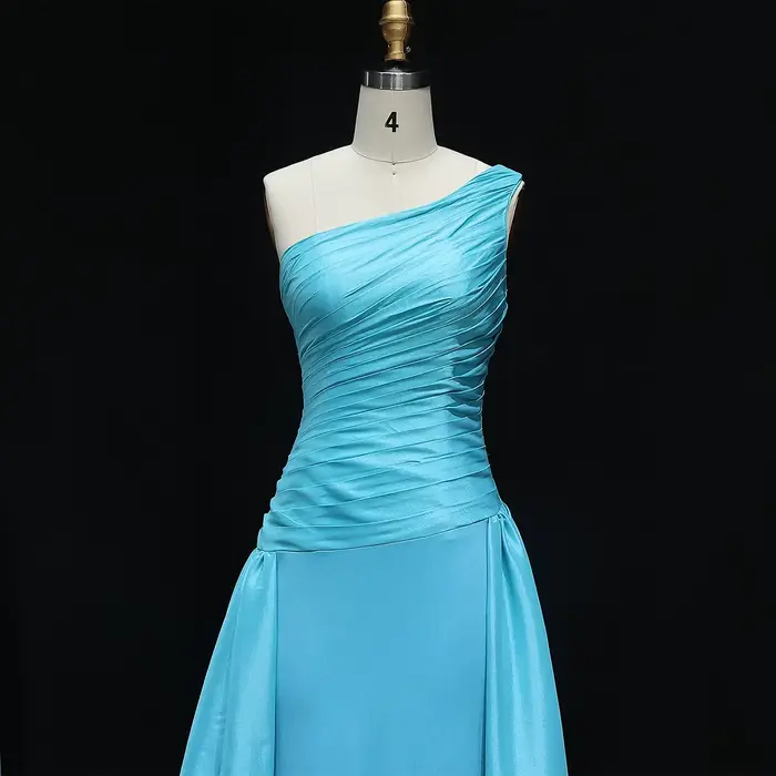 Robe de soirée Sharon Said Aqua bleue sans manches train de balayage pour femmes occasions spéciales soirée officielle mariage