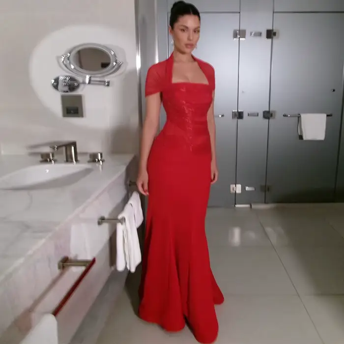 Robe de soirée personnalisée en Jersey, col en v, délicate, col carré, robes de bal, tempérament, si