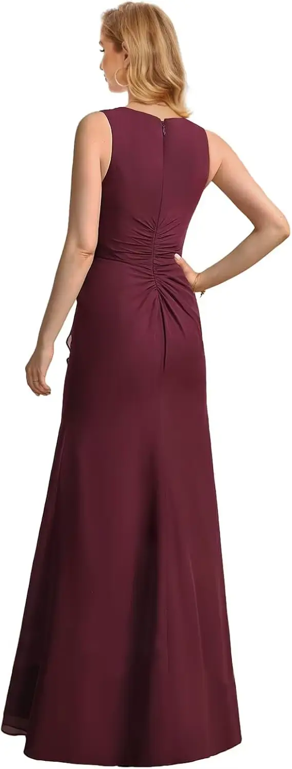 Robe formelle en mousseline perlée avec veste, idéale pour les mariages et autres cérémonies élégantes pour femmes de tous les âges