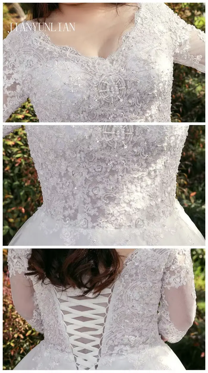 Robe de mariée en dentelle à manches courtes avec traîne