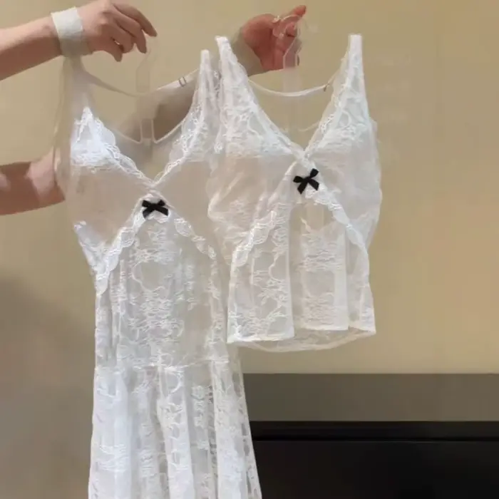 Robe licou en dentelle Polyester