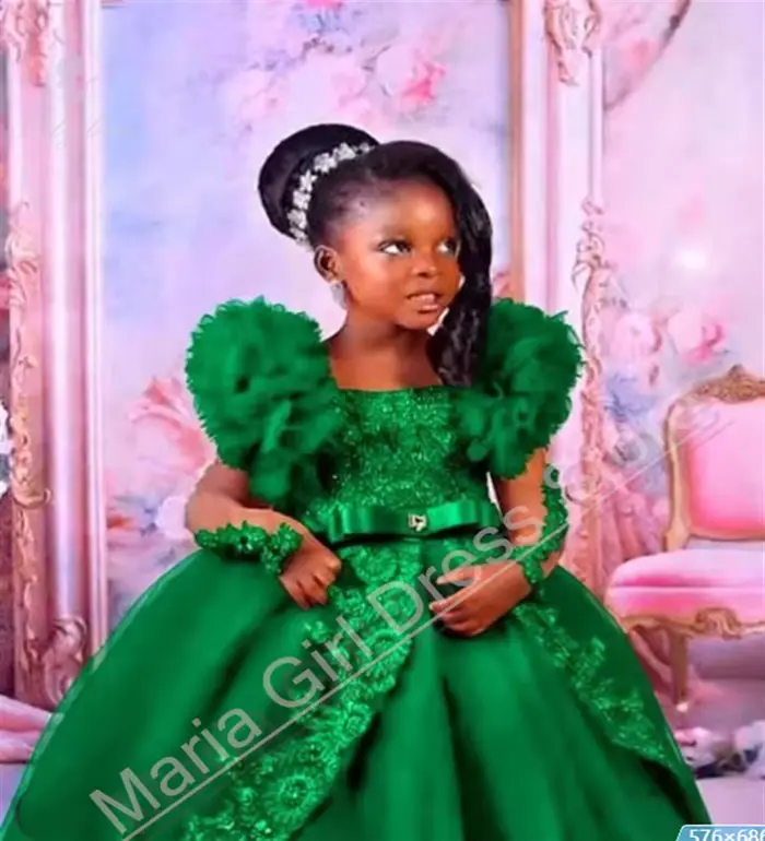 Robes de fête de mariage personnalisées pour petites filles roses