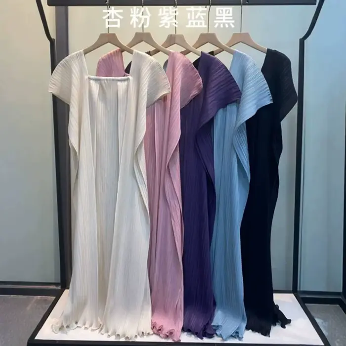 LANMREM Robe plissée pour femme, style vacances en bord de mer, haut de gamme, décontractée, col car