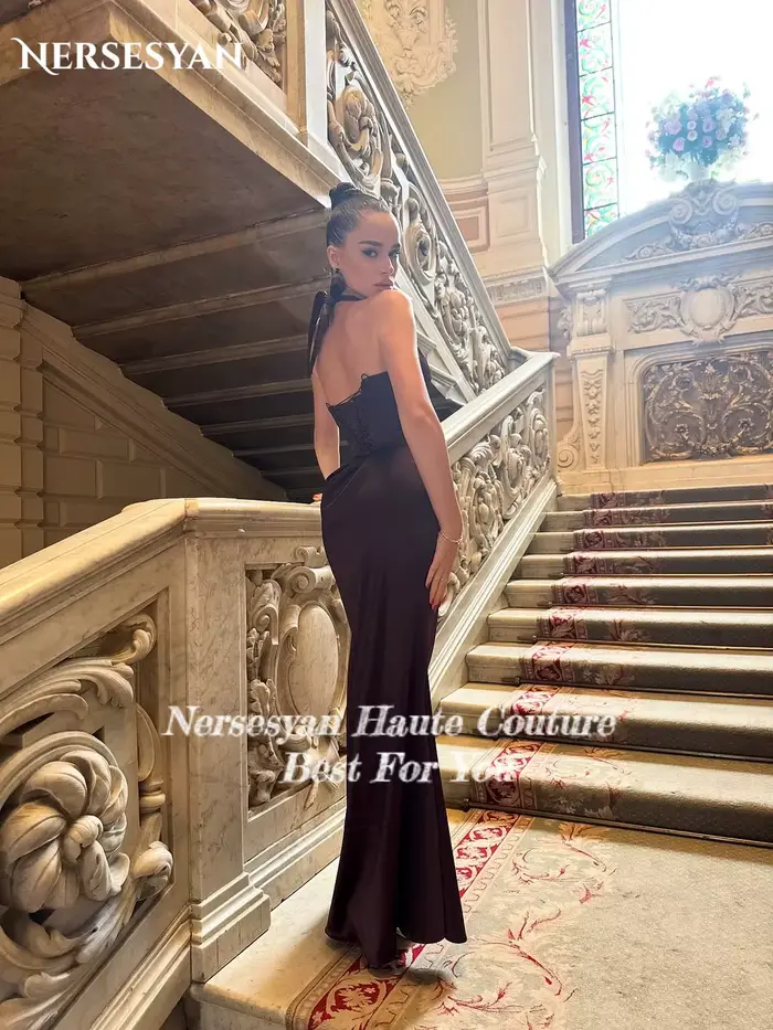 Nersesyan – robe de soirée sirène bordeaux