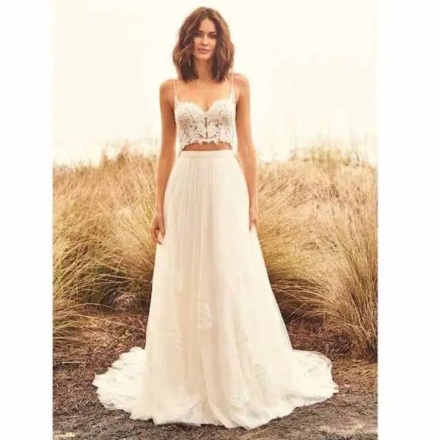 Robe de mariée française à bretelles