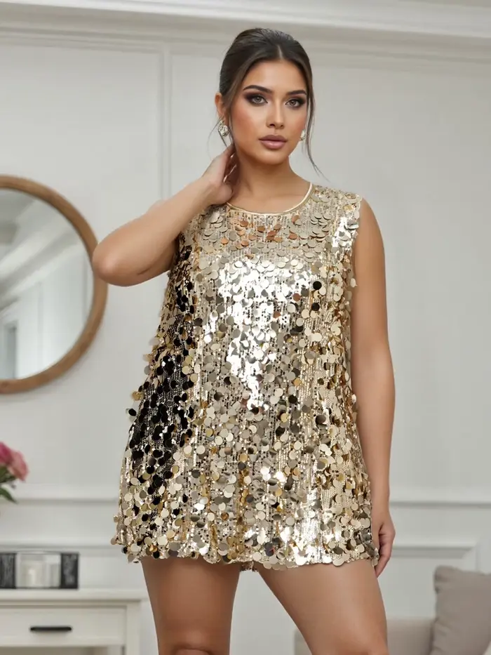 Robe à paillettes grande taille pour femmes